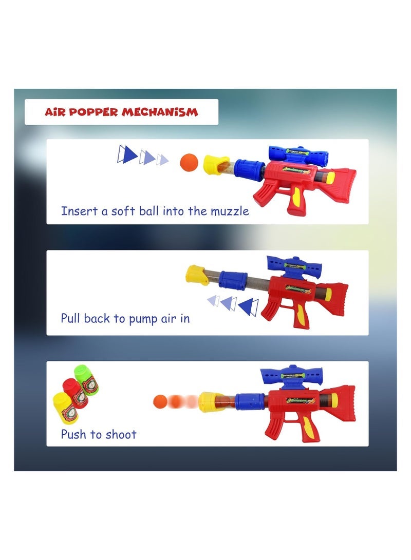 FUNFY لعبة بندقية رصاص ناعمة FUNFY مع 8 كرات رغوية و 3 علب هدف | مسدس هوائي للأطفال | متعدد الألوان | رغوة وآمنة من البلاستيك | مثالية لممارسة التصويب على الأهداف | متعة للعب في الداخل والخارج - Image 2