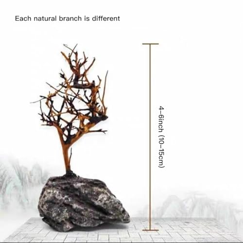 YZHZOM 2pcs Small Bonsai Aquarium Tree,4-6inch,Handmade Aquarium Bonsai Tree Aquarium Decor Tree - Image 5
