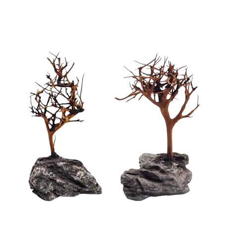 YZHZOM 2pcs Small Bonsai Aquarium Tree,4-6inch,Handmade Aquarium Bonsai Tree Aquarium Decor Tree - Image 1