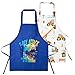 Lictin 2 Pack Kids Apron for Boys TRax Car Aprons for Cooking Waterproof Art Apron with Pockets for Kids Painting Cooking Baking 412 Years Dinosaurcar - Image 3
