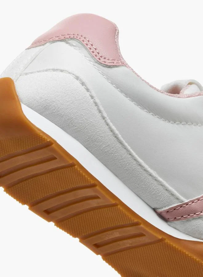 Little Missy WHITE Girls Embellished Lace-Up Sneakers for Women | Best Price UAE
