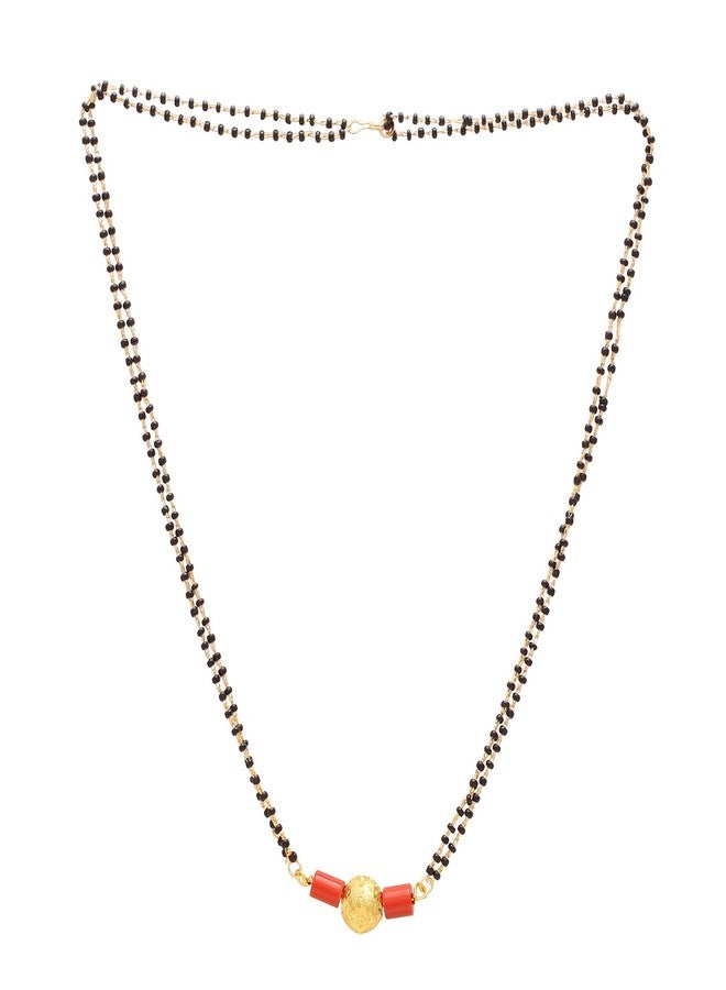 Memoir Goldplated Carved Ball Traditional Mangalsutra Ethnic Tanmaniya Women (MSAJ3176-B) - Image 2