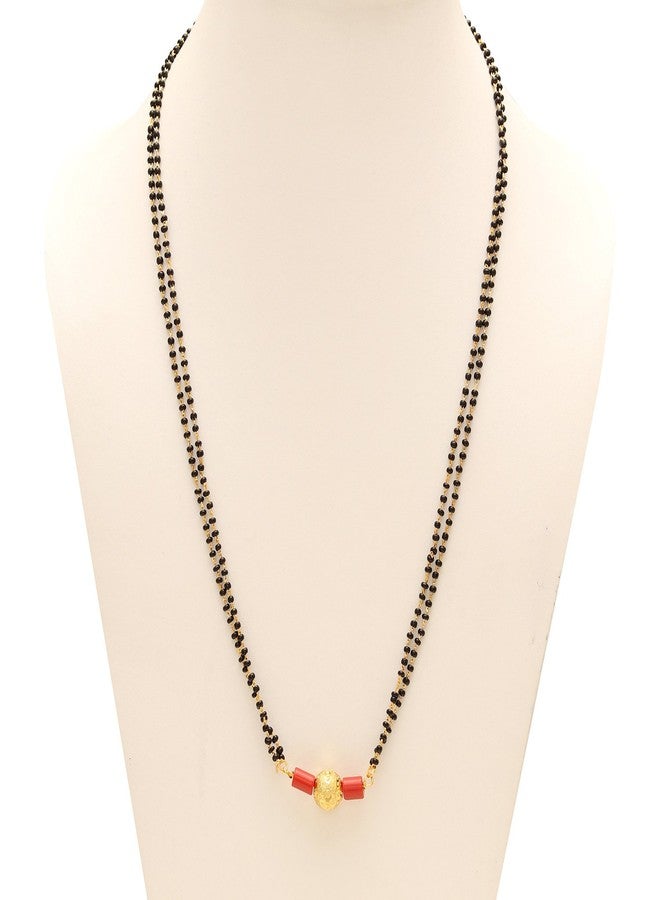 Memoir Goldplated Carved Ball Traditional Mangalsutra Ethnic Tanmaniya Women (MSAJ3176-B) - Image 3