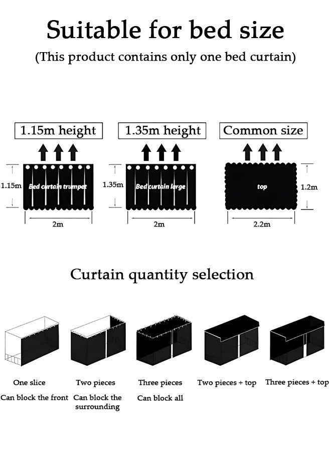 DUNISO Blackout Upper Berth Bunk Bed Curtains Dormitory Room Lightproof Decorative Roommate Privacy Cover Canopy Photo Background Decor Backdrop Blackout Curtain 3 Panels with a Top - Image 5