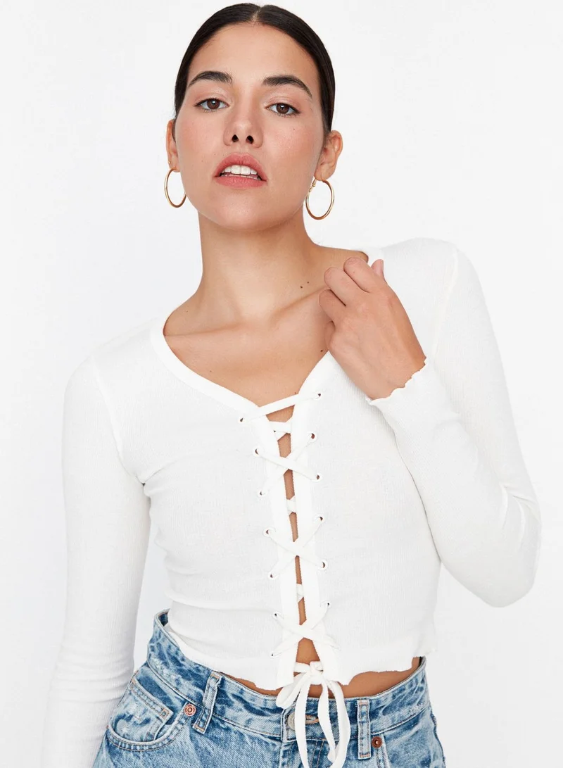 trendyol Strappy Knitted Top
