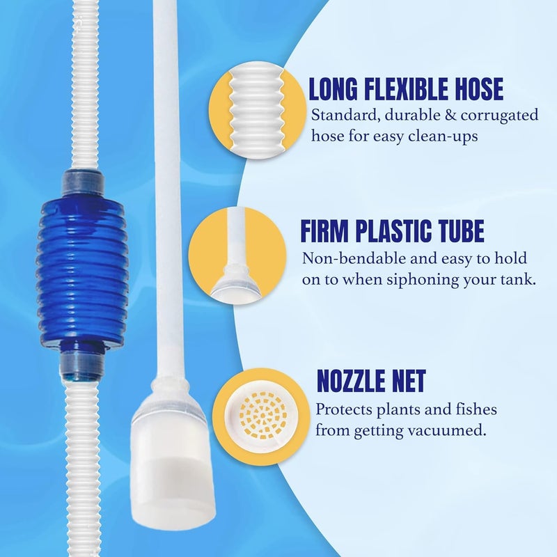 VAYINATO ® Blue Fish Tank Water Changer Aquarium Syphon 1.5 M Aquarium Maintance Tools by Petzlifeworld - Image 1