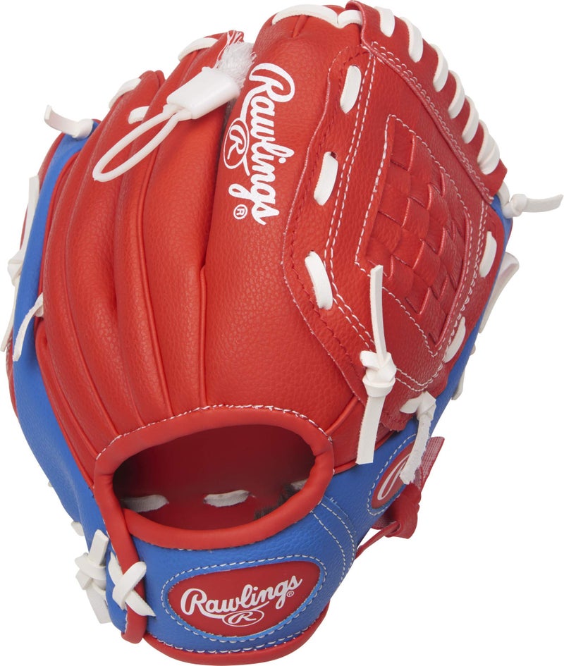 Rawlings راولينغز | سلسلة اللاعبين قفاز تي-بول وقاعدة للشباب | رمي باليد اليمنى | 9" | أحمر/أزرق مع كرة - Image 3