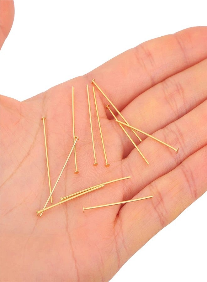 BEADIA 18K Gold Plated Flat Head Pins Non Tarnish 30mm 200pcs for Jewelry Making Findings - Image 3