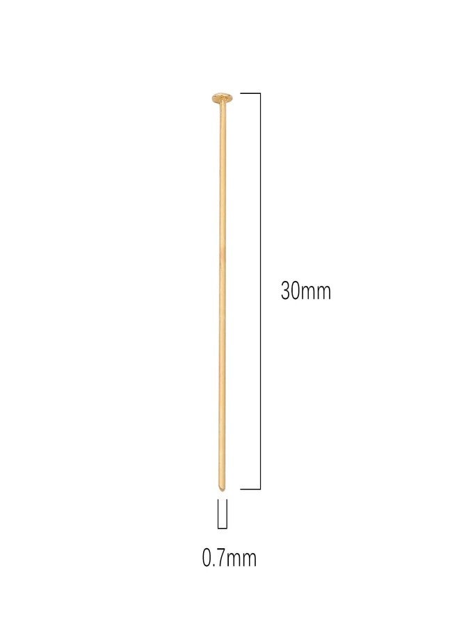 BEADIA 18K Gold Plated Flat Head Pins Non Tarnish 30mm 200pcs for Jewelry Making Findings - Image 2