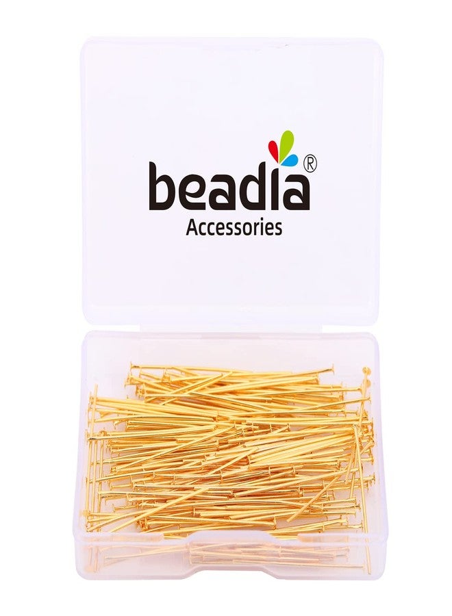 BEADIA 18K Gold Plated Flat Head Pins Non Tarnish 30mm 200pcs for Jewelry Making Findings - Image 4