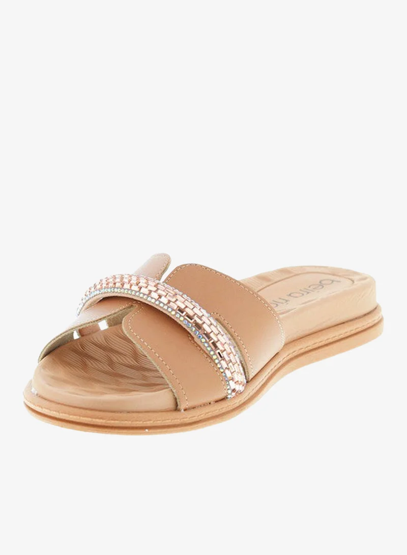 Beira Rio Nude Flat Sandals for Women – Stylish Ladies Flat Sandals & Comfortable Flat Slippers for Women | Best Price UAE