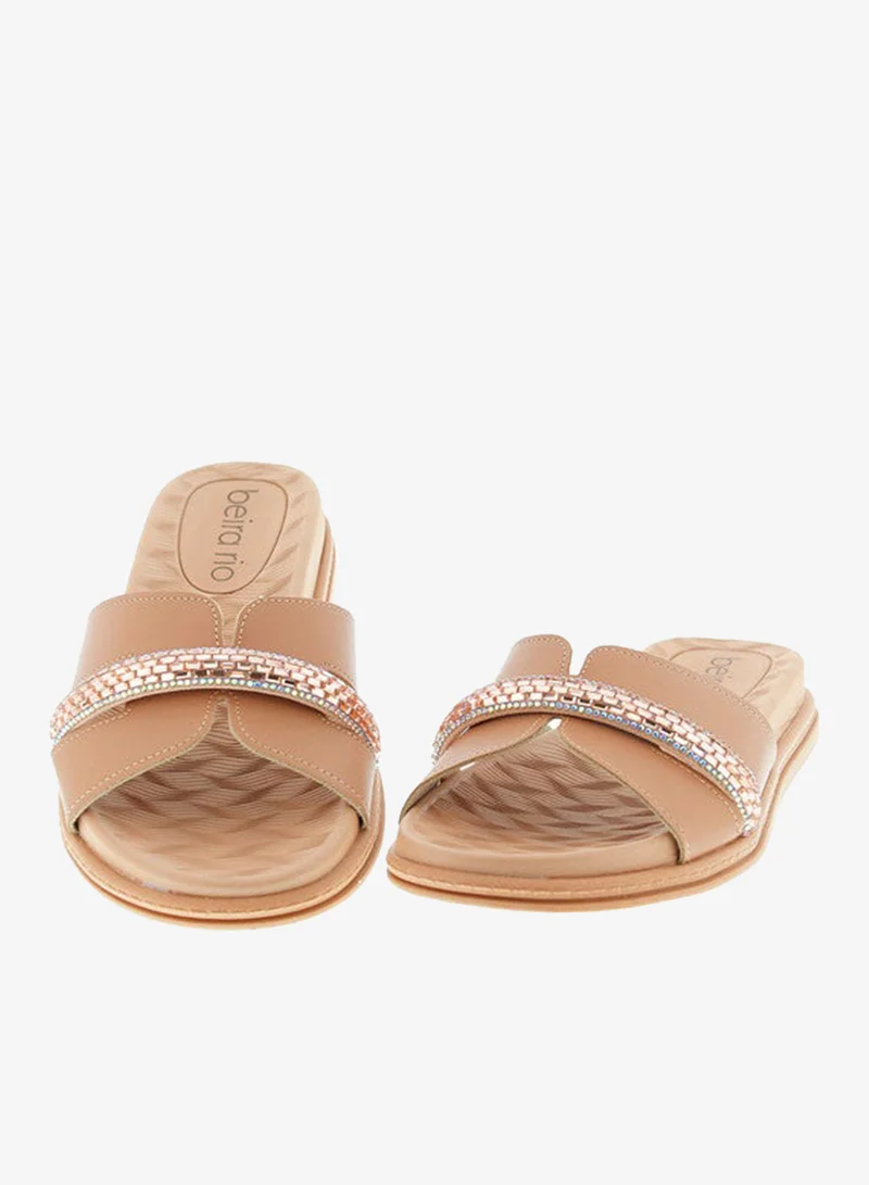 Beira Rio Nude Flat Sandals for Women – Stylish Ladies Flat Sandals & Comfortable Flat Slippers for Women | Best Price UAE