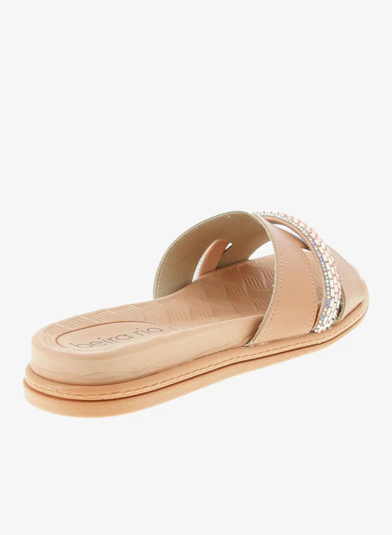 Beira Rio Nude Flat Sandals for Women – Stylish Ladies Flat Sandals & Comfortable Flat Slippers for Women | Best Price UAE