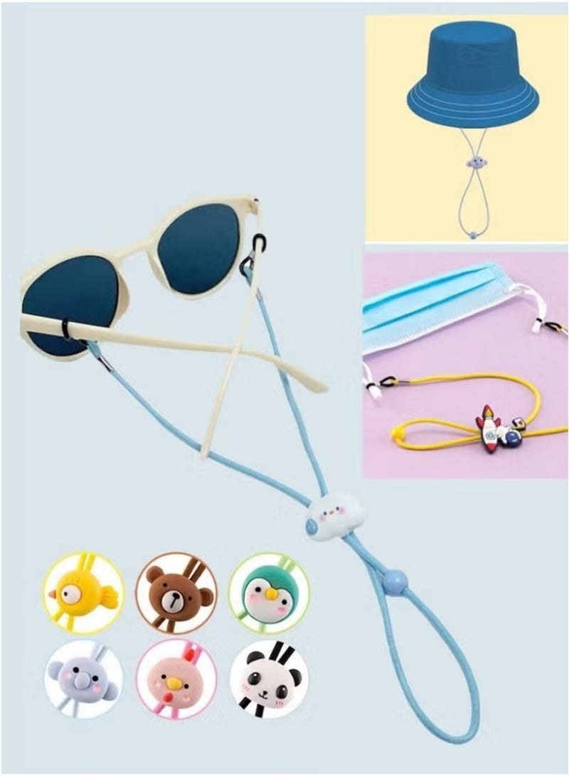6Pack of Children's Glasses With Hat With Mask Strap Adjustable Stretch for Boys and Girls - Image 3