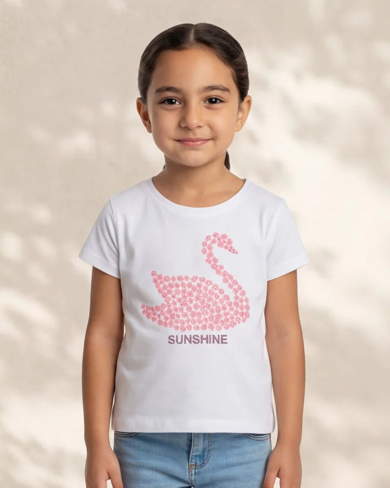 Redtag Girls White Printed T-Shirt