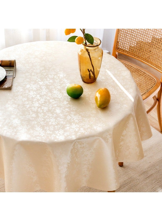 WAOKN 120 cm Waterproof Round Tablecloth, PU Material Spill-proof Tablecloth Cover, Soft and Thickened Table Decoration, Anti-fouling and Dust-proof Tabletop Protection - Image 5