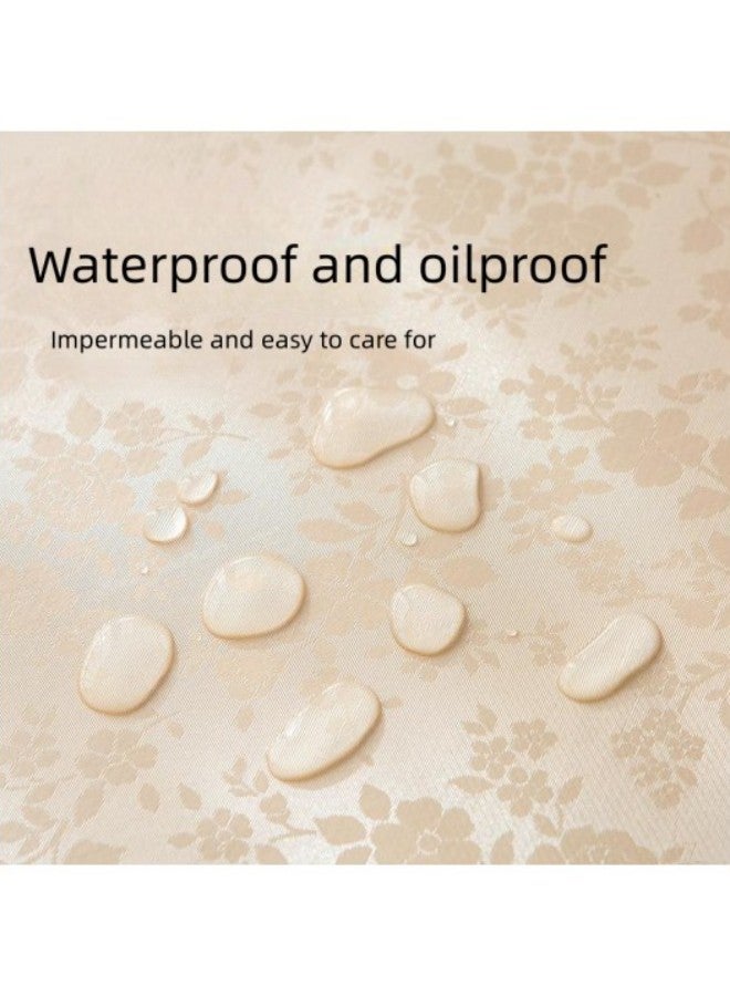 WAOKN 120 cm Waterproof Round Tablecloth, PU Material Spill-proof Tablecloth Cover, Soft and Thickened Table Decoration, Anti-fouling and Dust-proof Tabletop Protection - Image 3