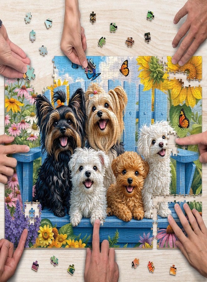 AEEKDOOK Garden Puppy Puzzles for Adults 1000 Pieces, Jigsaw Puzzles 1000 Pieces for Adults, Fun Puzzles with Letters On Back, Challenging Game Toys, Family Decoration Puzzle (19.7 * 27.6in) - Image 4
