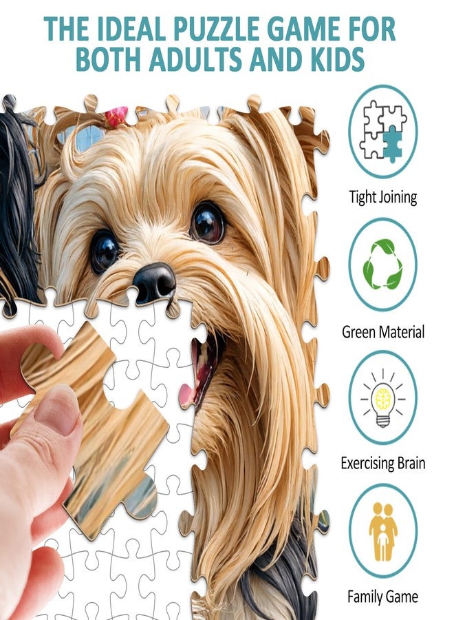 AEEKDOOK Garden Puppy Puzzles for Adults 1000 Pieces, Jigsaw Puzzles 1000 Pieces for Adults, Fun Puzzles with Letters On Back, Challenging Game Toys, Family Decoration Puzzle (19.7 * 27.6in) - Image 2