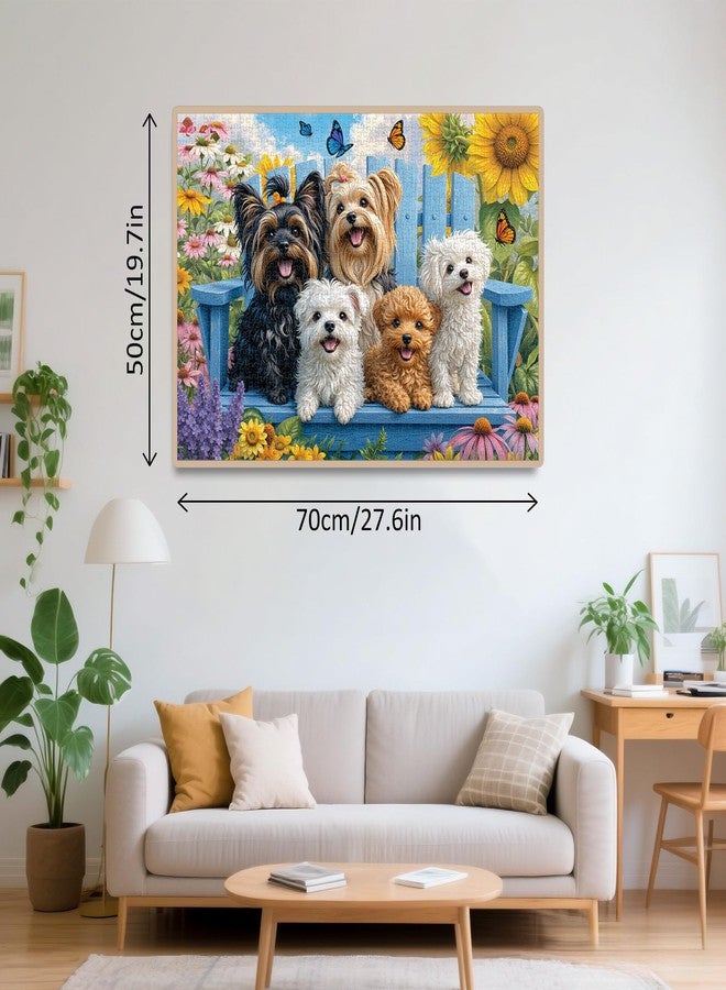 AEEKDOOK Garden Puppy Puzzles for Adults 1000 Pieces, Jigsaw Puzzles 1000 Pieces for Adults, Fun Puzzles with Letters On Back, Challenging Game Toys, Family Decoration Puzzle (19.7 * 27.6in) - Image 3