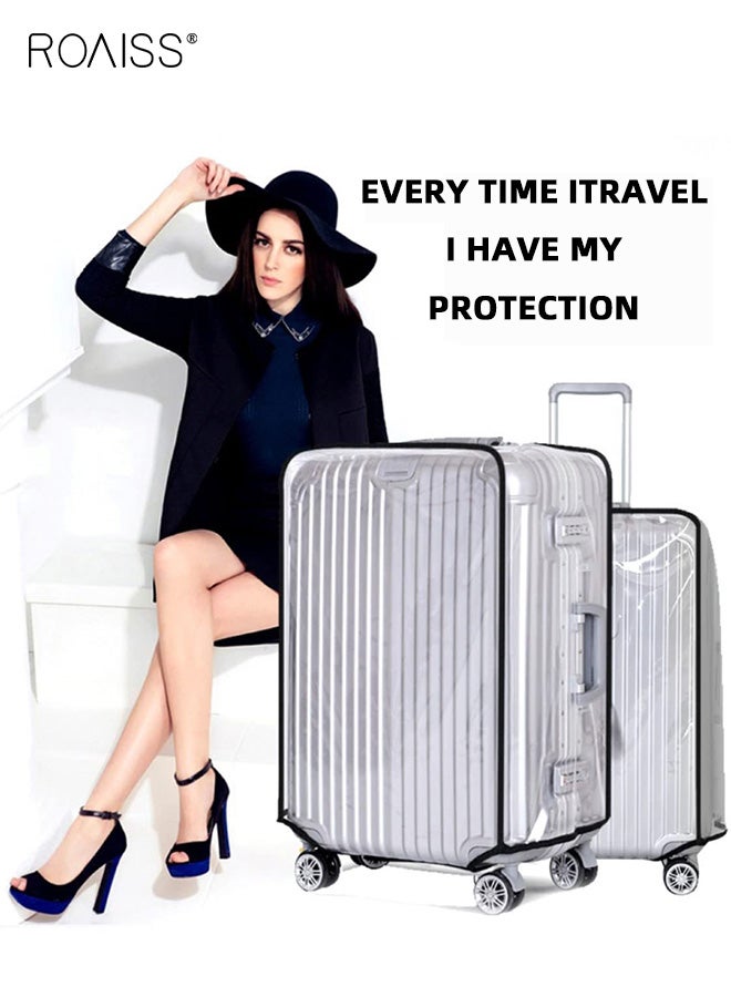 رويس مجموعة أغطية حماية شفافة عالمية مقاومة للماء لحقائب السفر بعجلات مقاس 20 + 24 بوصة، أغطية سميكة مقاومة للتآكل للسفر، يسهل التعرف على الأمتعة - Image 5