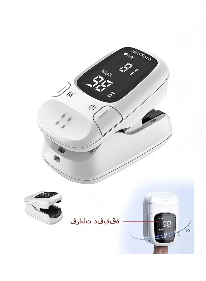 Heal Force Pulse Oximeter, Blood Oxygen Meter Finger (Spo2) With Plethysmograph And Perfusion Index, Portable Oled Display (White) - Image 1