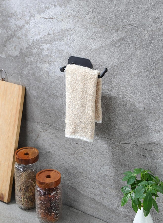 SUNTECH Hand Towel Holder,2 Packs Black Hand Towel Bar,6 3/10 Inch Self Adhesive Hand Towel Rack/Towel Ring for Bathroom Kitchen - Image 4