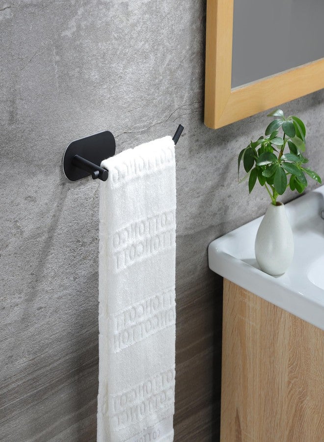 SUNTECH Hand Towel Holder,2 Packs Black Hand Towel Bar,6 3/10 Inch Self Adhesive Hand Towel Rack/Towel Ring for Bathroom Kitchen - Image 2