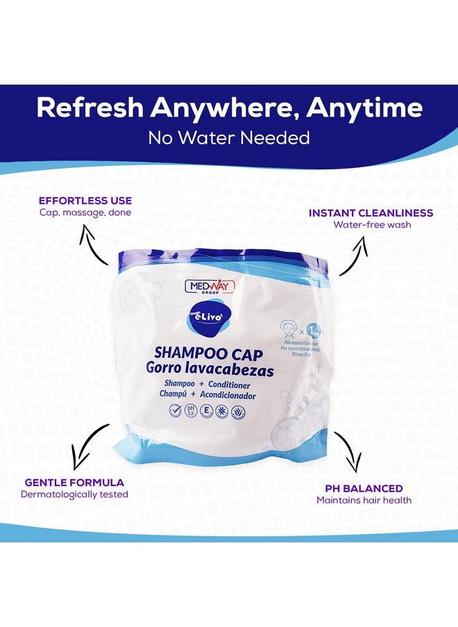 MedVance - MedVance No Rinse Shampoo Cap | Rinse Free Shower Cap that Shampoos & Conditions | PH Balanced & Hypoallergenic Waterless Hair Wash | 3 Pack - Image 1