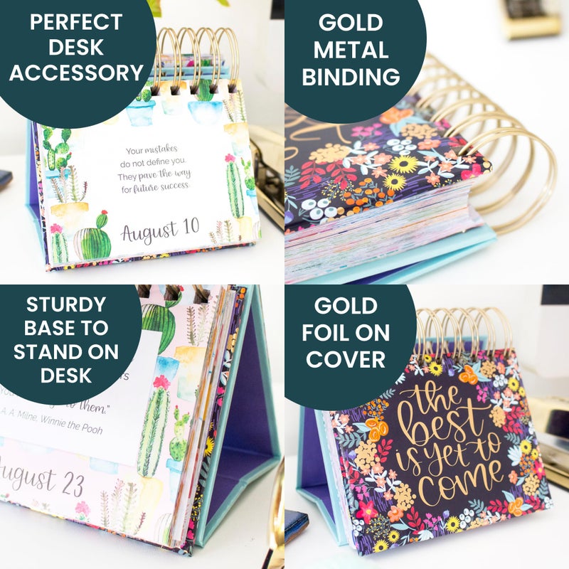bloom daily planners Undated Perpetual Desk Easel/Inspirational Standing Flip Calendar - (5.25" x 5.5") (The Best is Yet to Come) - Image 5