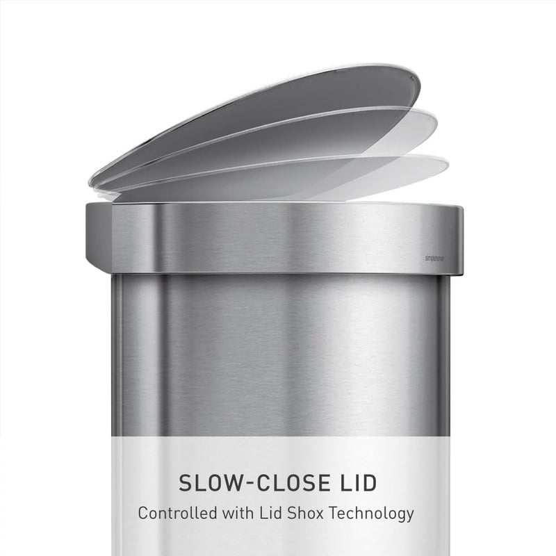 Simple Human 45 Liter/ 12 Gallon Semi-Round Hands-Free Step Trash Can, Brushed - Image 5