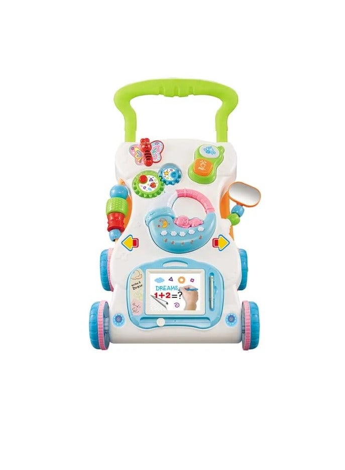BAIG 3-in-1 Adjustable Baby Walker Car Interactive Music Keyboard + Phone + Drawing Board Safety Push Car with Lights/Sound Toddlers - Image 4