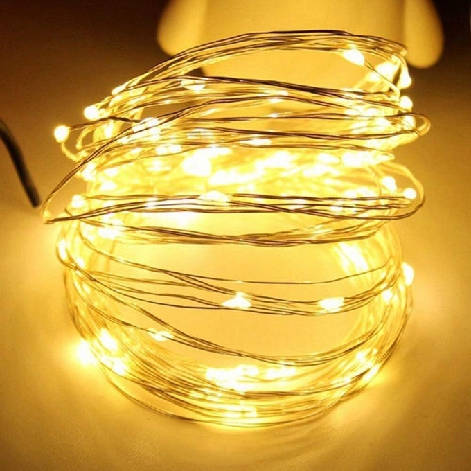 LED STRING LIGHTS USB POWERED FLEXIBLE SILVER WIRE WARM WHITE FAIRY LIGHTS FOR INDOOR AND OUTDOOR DECOR PERFECT FOR PARTIES WEDDINGS FESTIVALS HOME AND EVENT LIGHTING 100 LED