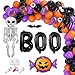 Garma Halloween Balloons Garland Arch Kit 129pcs Black Orange Purple Balloon Decorations with Confetti Balloon Pumpkin Skeleton BOO Foil Balloons for Halloween Decorations Outdoor Party Supplies - Image 3