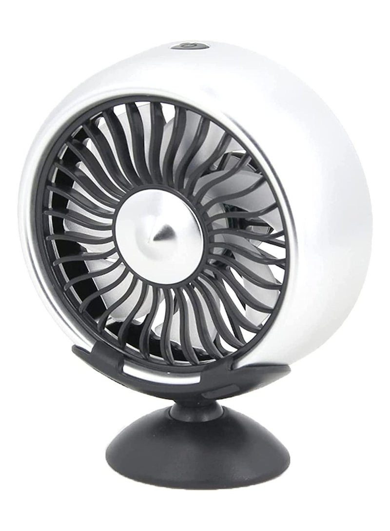 SYOSI Car Cooling Fan USB Mini Portable,3 Speed Fan Control Fan With 360 RotationAir Outlet Type And Vertical Fans,Personal Quiet Electric Fan For Car Home Office Camping (Silver) - Image 1