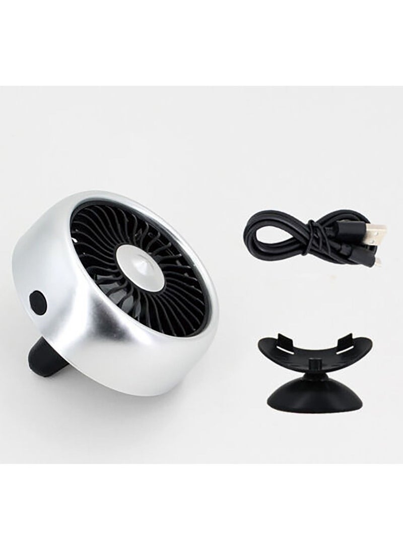 SYOSI Car Cooling Fan USB Mini Portable,3 Speed Fan Control Fan With 360 RotationAir Outlet Type And Vertical Fans,Personal Quiet Electric Fan For Car Home Office Camping (Silver) - Image 4