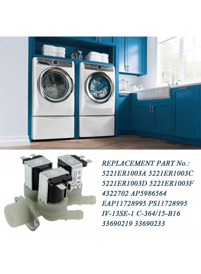Beaquicy Beaquicy 5220FR2075L 5221ER1003A Cold Water Inlet Valve for Washing Machine - Replacement for Kenmore LG Washer - Front Load Washer Triple Solenoid Cold Water Inlet Valve Assembly  - Image 3
