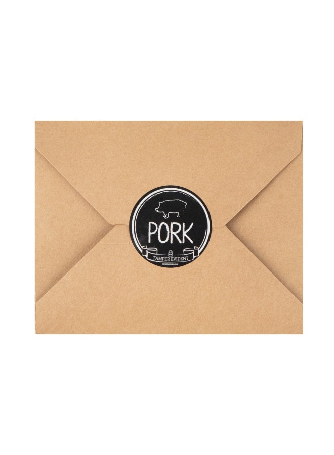 Restaurantware Label Tek 2 Inch Tamper-Evident Stickers For Pork, 500 Rolled Tamper Seal Stickers - Chalkboard Design, For Safe Food Delivery, Black With White Font Plastic To Go Stickers - Image 2
