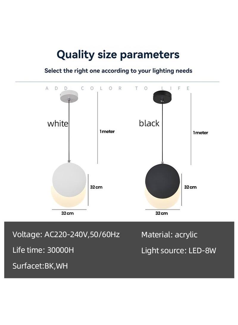 Vmax Modern Pendant Light | 3 Color- (Warm-Neutral-Cool White) LED Hanging Ceiling Light for Bedroom, Living Room, Dining, Kitchen Island | Minimalist Chandelier Drop Light (10W- WH- 32CM- 3Color) - Image 5