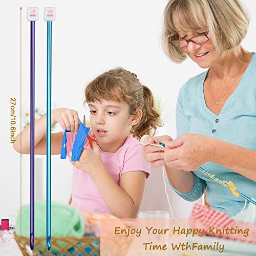 Aeelike 35pcs Tunisian Crochet Hook Set, 11pcs Aluminum Crochet Hooks B-L Afghan Long Needles Crocheting Set with Drawstring Bag Accessories - Image 5