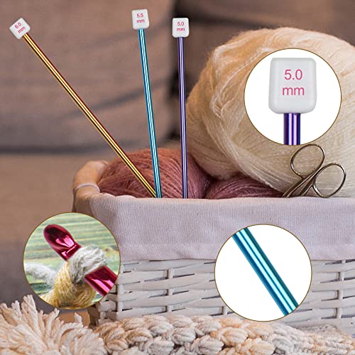 Aeelike 35pcs Tunisian Crochet Hook Set, 11pcs Aluminum Crochet Hooks B-L Afghan Long Needles Crocheting Set with Drawstring Bag Accessories - Image 3