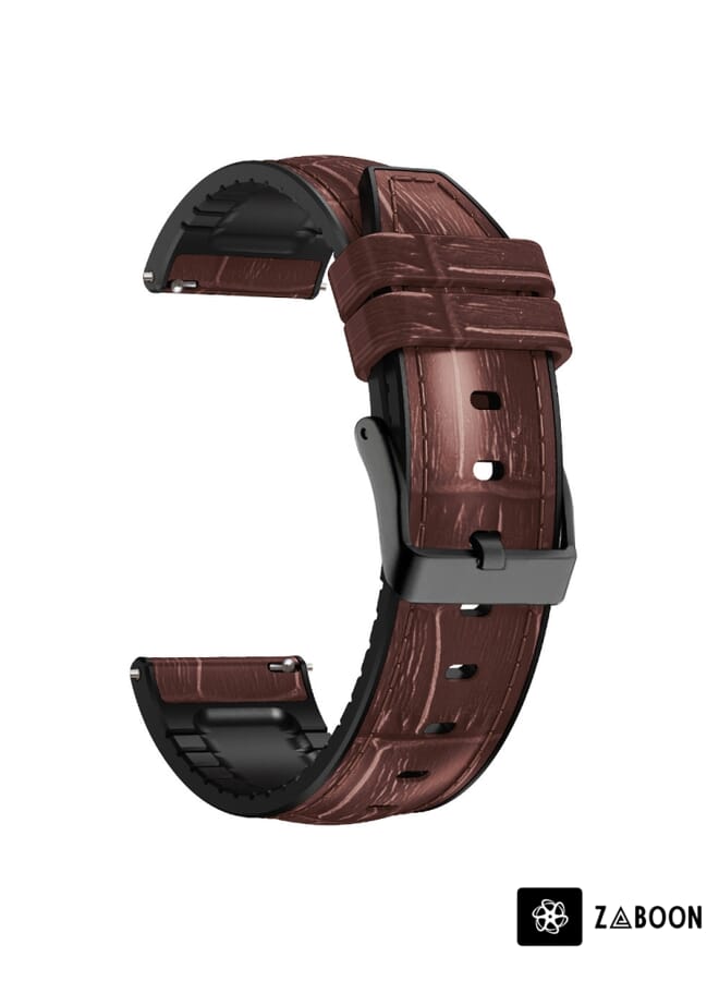 Zaboon Huawei Watch GT3 Pro 46mm Bamboo Joint Texture Silicone Leather Watch Band - Image 3