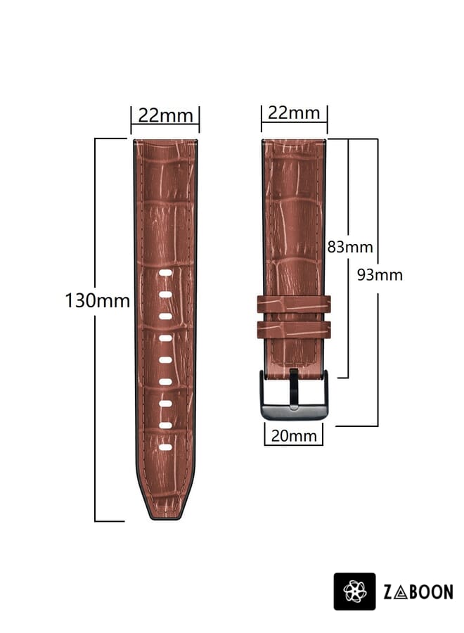 Zaboon Huawei Watch GT3 Pro 46mm Bamboo Joint Texture Silicone Leather Watch Band - Image 5