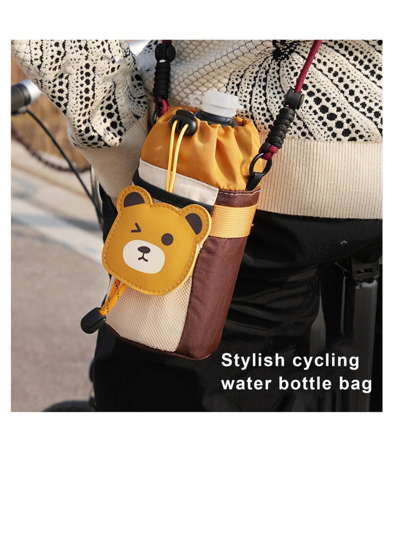 Cartoon Bike Water Bottle Holder and Front Bag, Versatile Waist and Shoulder Bag with Extended Strap for Mountain Bikes, e-Bikes and Scooters - Image 5