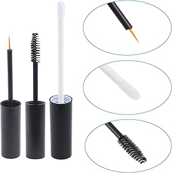 Kare Kind أنابيب ماسكارا فارغة قابلة لإعادة التعبئة 9 قطع مع زجاجات كحل وعبوات لامع الشفاه مع عصي وفرش وأدراج مطاطية وقطارة صغيرة وقمع صغير مع ملصقات 35 مل 4 مل - Image 2