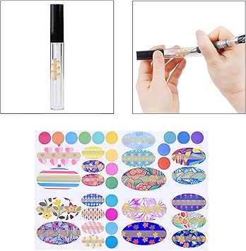 Kare Kind أنابيب ماسكارا فارغة قابلة لإعادة التعبئة 9 قطع مع زجاجات كحل وعبوات لامع الشفاه مع عصي وفرش وأدراج مطاطية وقطارة صغيرة وقمع صغير مع ملصقات 35 مل 4 مل - Image 4