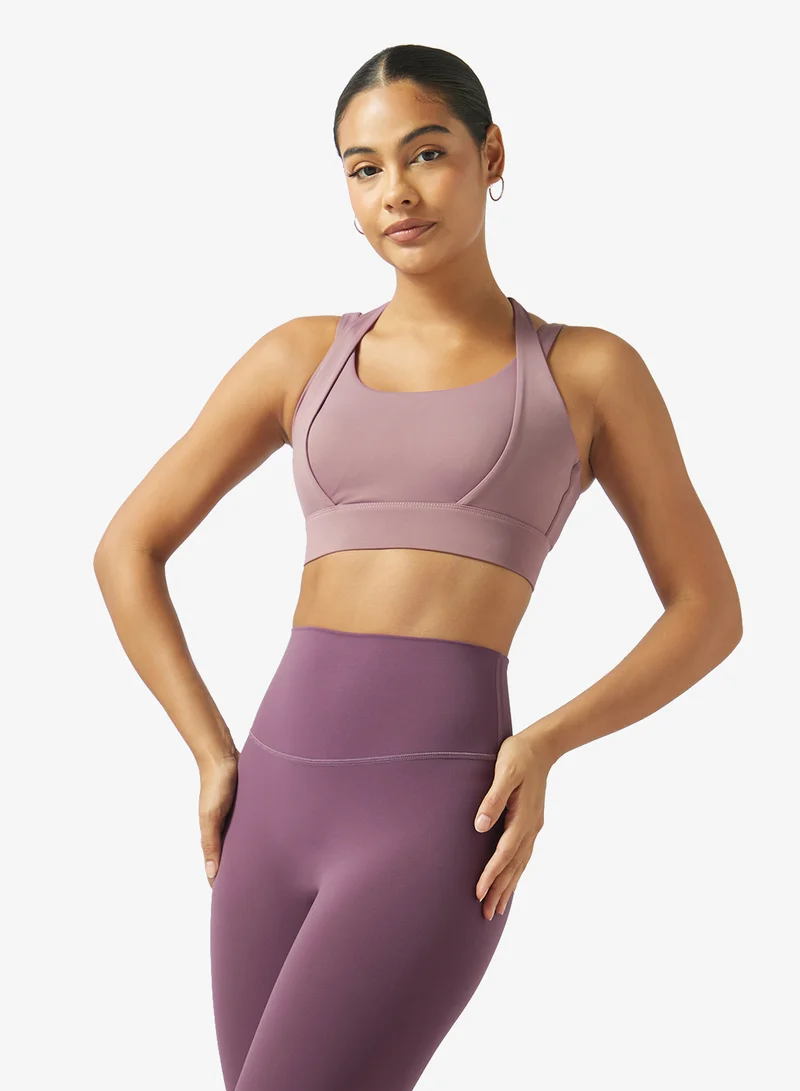 Seamless High Support Sports Bra with Back Clasp