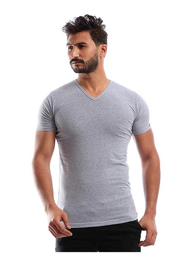 COTTONIL Basic V-Neck Short Sleeve Undershirts Pack Of 4 
