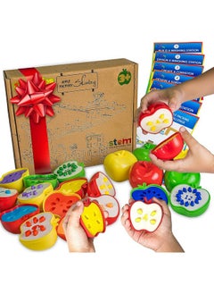 Skoolzy Apple Factory Learning Toy - Apple Toy For Toddlers - Toy Apple Pre School Learning Toy - Color Sorting Toys For Toddlers Age 3+  - Image 1