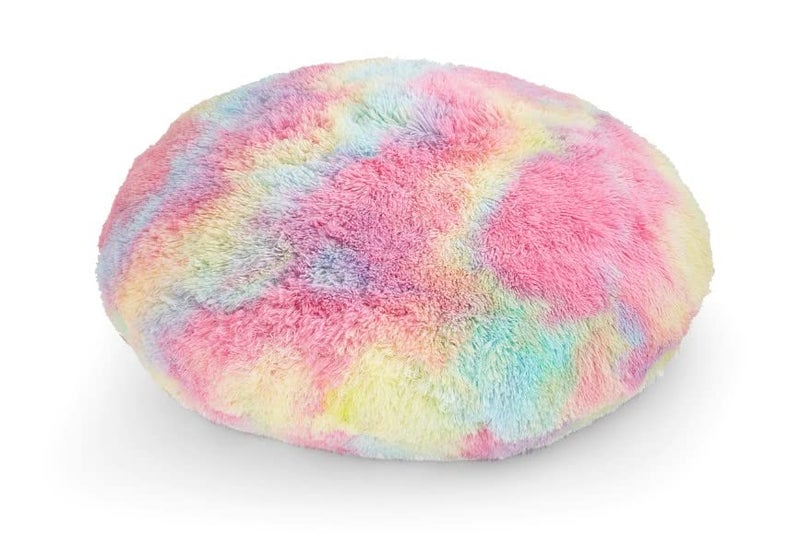 PICKKART Cushion Fur Pillow Round Cozy Super Soft Faux Fur Decorative Filled Throw Pillow Cushion in Vibrant Color Multicolor - Image 1